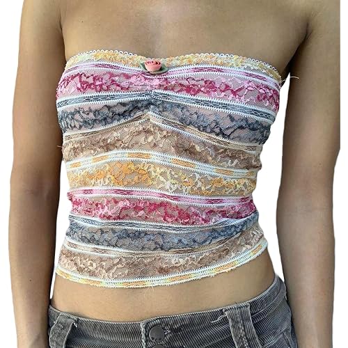 NZNDSHD Women Summer Y2k Sleeveless Tube Tops Off-Shoulder Backless Crop Bandeau Tops Sexy Strapless Vest Shirt Streetwear