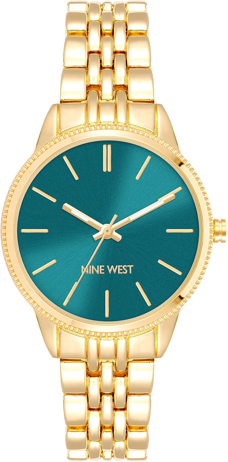 Nine West Orologio da polso da donna, oro/verde, Oro/verde, giapponese Nine West Orologio da polso da donna, oro/verde, Oro/verde, giapponese