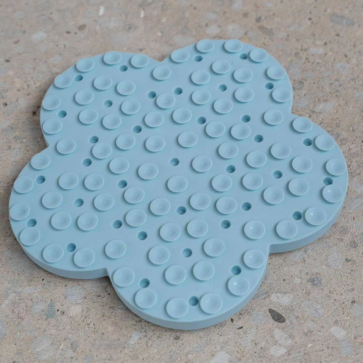 Enrichment Snuffle Mat: Sky Blue Flower - Textured Dog Feeding Pad, Food Grade Silicone, Spread Food &Treats, Pet Soothing, Suction Back