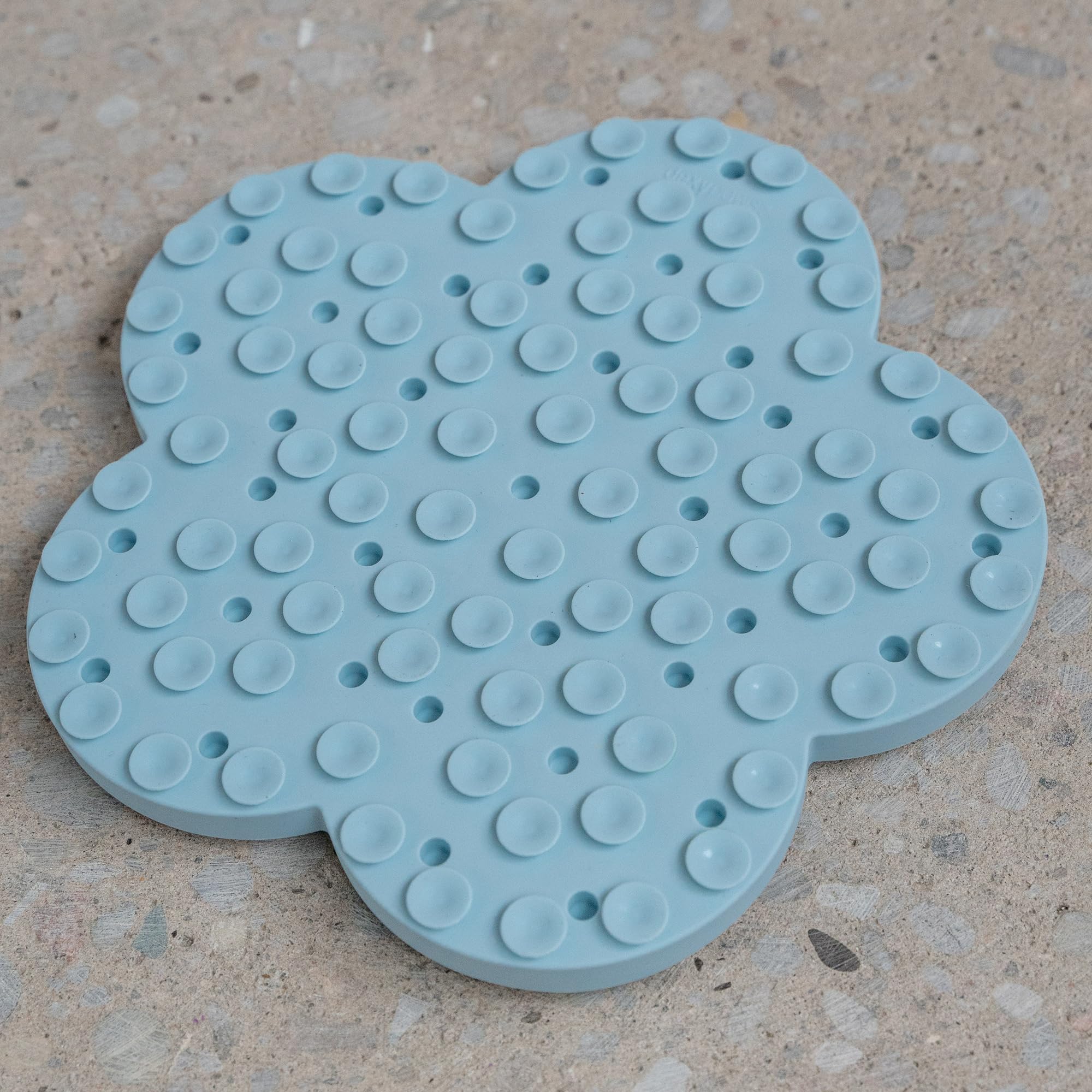 Dexypaws: Tapis à renifler d'enrichissement : Fleur Bleu Ciel – Tapis d'alimentation texturé pour Chien, Silicone de qualité Alimentaire, tartinade de Nourriture et friandises, apaisant pour Les