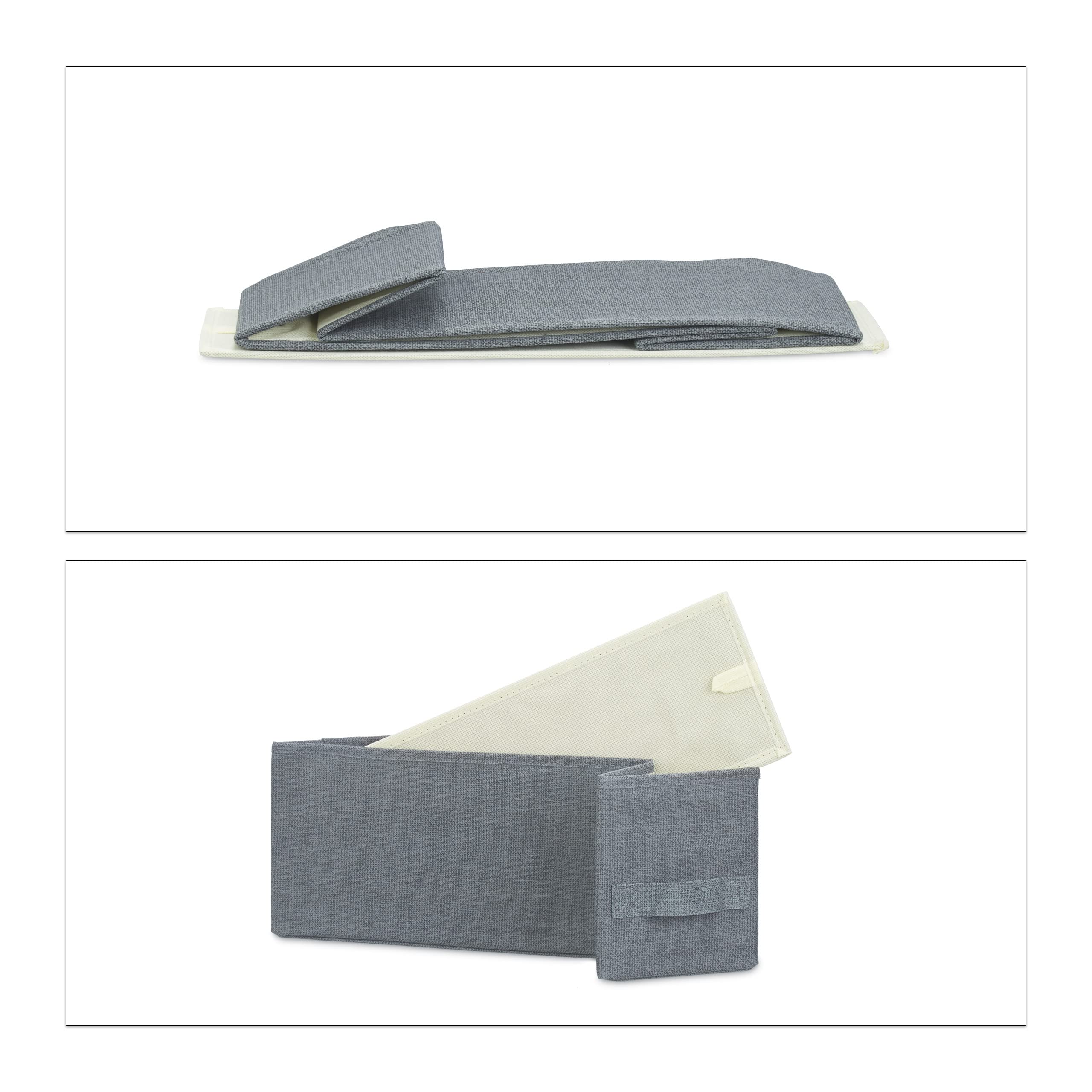 Relaxdays 10023328_492 Mobiletto con 4 Cassetti, Mobile Cassettiera, HxLxP 76x20x48 cm, Tessuto, Metallo, Legno, Grigio