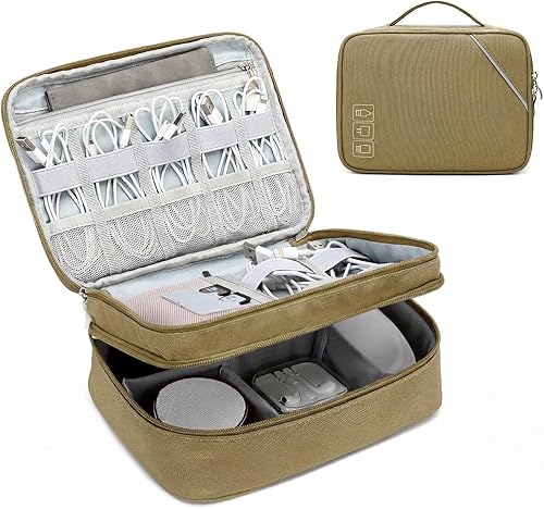 Miniatura 15 de Lanola Organizador Electrónico, Bolsa Organizadora de Cables de Viaje Funda para Accesorios Electrónicos Estuche de Transporte Bolsa de