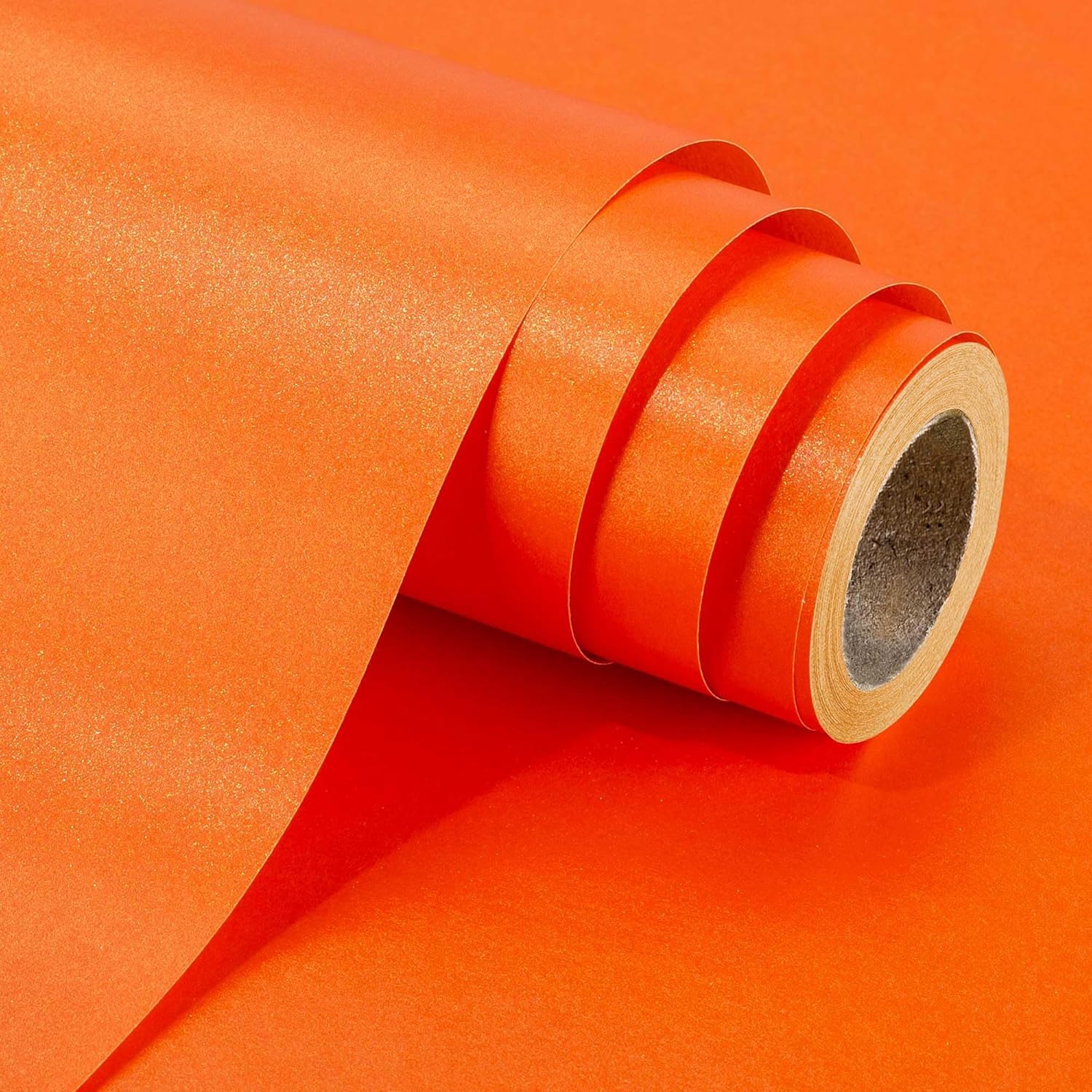 Burymento Orange Wrapping Paper Roll - 17 Inches X 33 Feet - Solid Color Pearly-lustre Gift Wrap Birthday Wrapping Sheets for Baby Shower, Weddings, Christmas and Anniversaries
