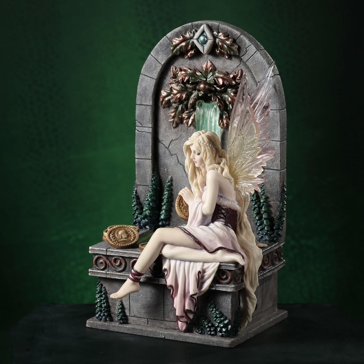 Veronese Design Fairy Wishing Well Selina Fenech LED Fountain Sculpture Home Decoration