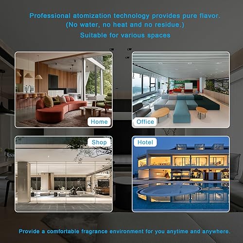 Vista 5 de Difusor de aceite sin agua Difusor de aceite esencial puro con control de aplicación 5.1 fl oz1700 pies cuadrados Cobertura para aromaterapia