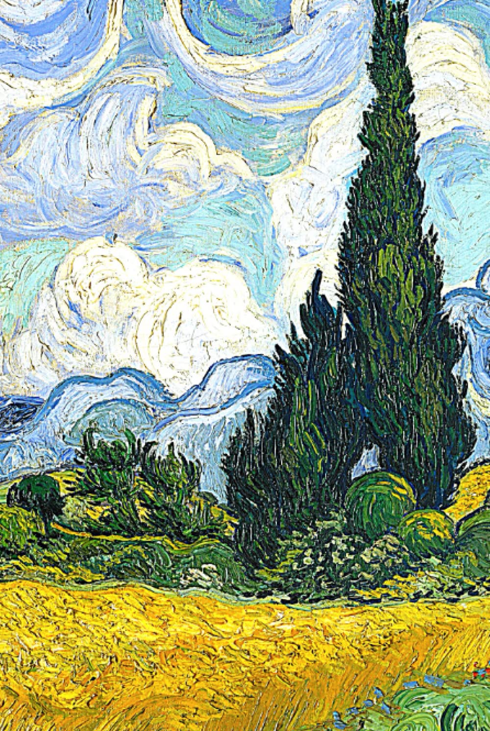 Van Gogh Wheat Field With Cypresses Notebook: Vincent Van Gogh Lined Journal