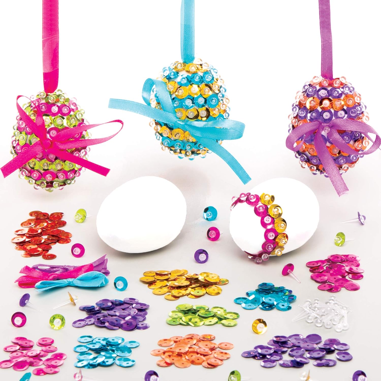 Baker Ross Easter Egg Sequins Pack of 3, Easter Crafts, Craft For