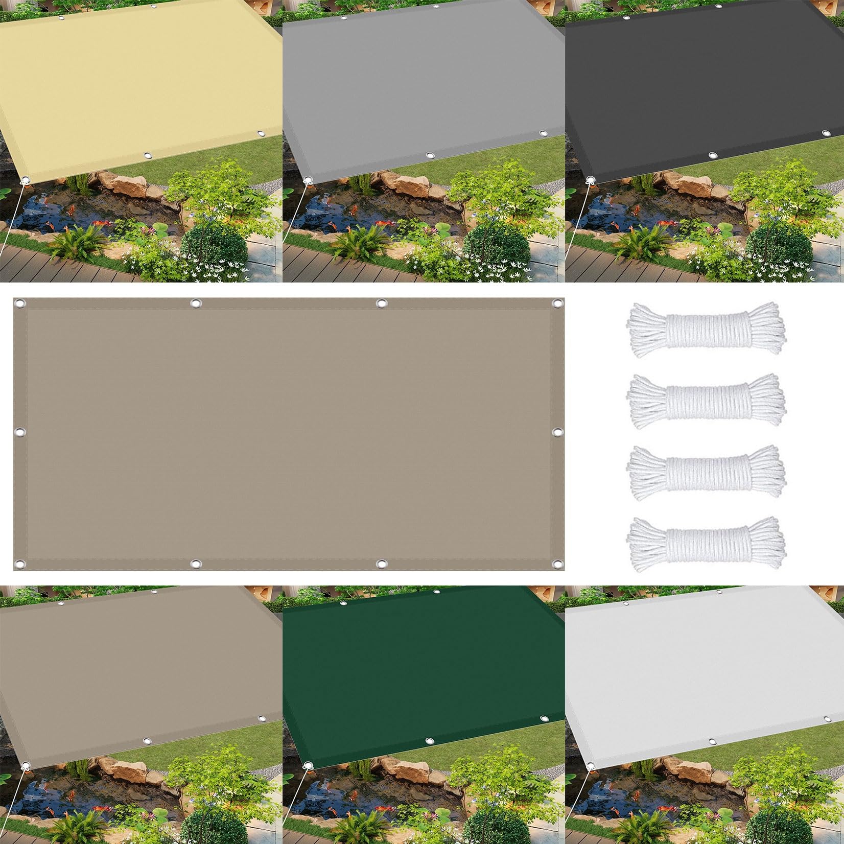 Voile d'ombrage extérieur 1.1x7.5m protection UV toile imperméable jardin