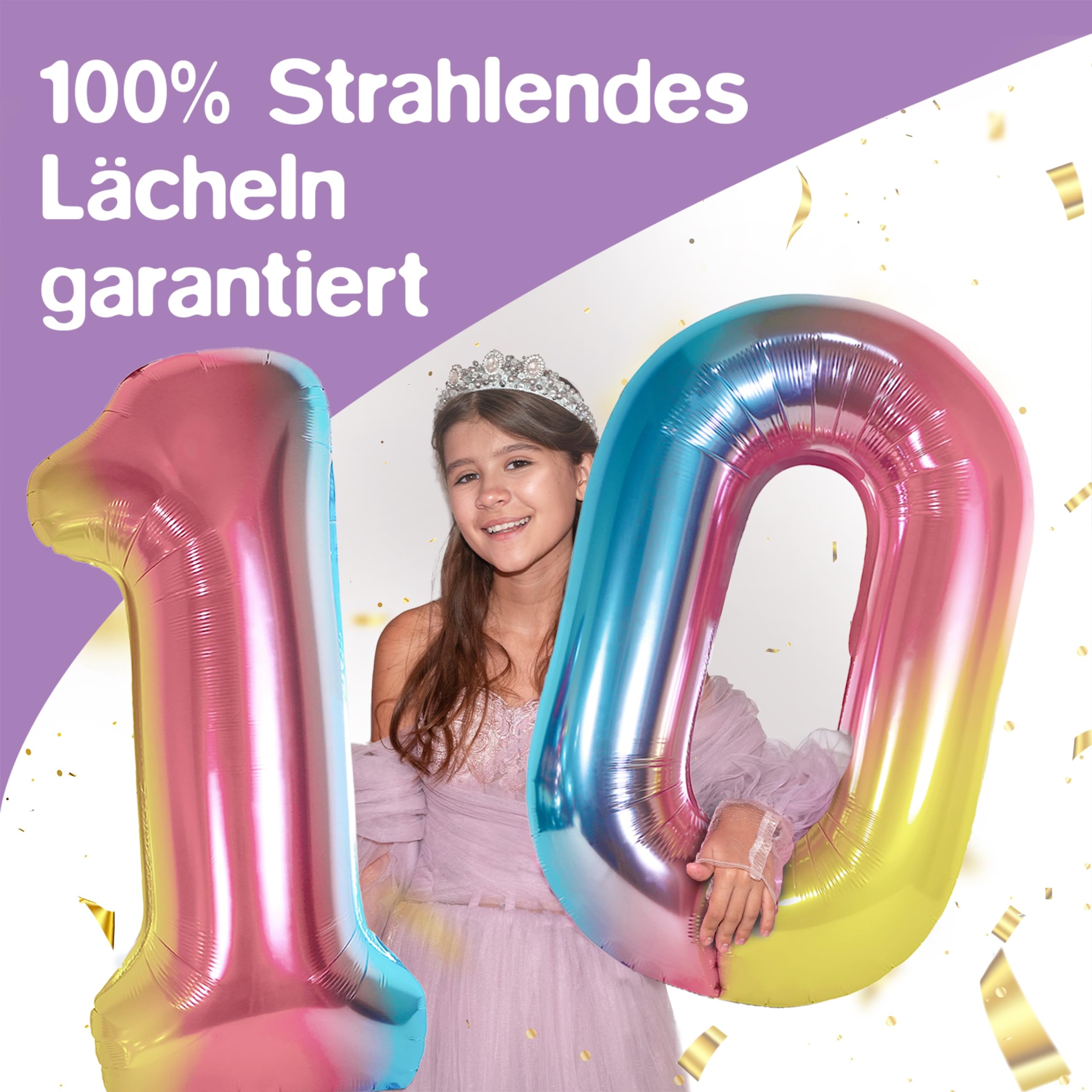 Envami® Ballon D'anniversaire Arc-en-ciel Taille XXL Ballon Géant En