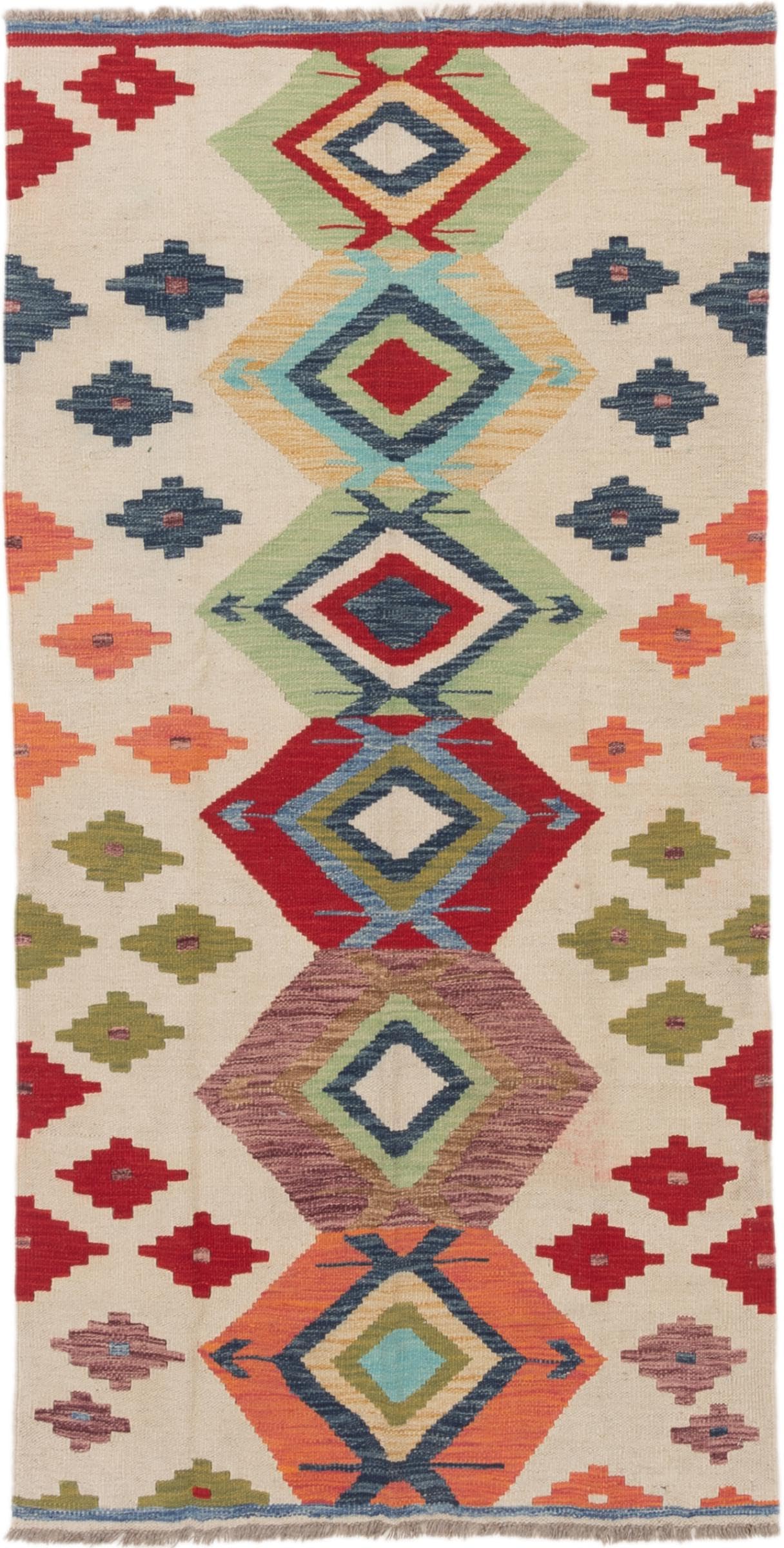 Tapis de course Kilim Afghan en laine pour sublimer votre couloir d'entrée