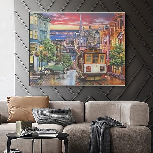 Miniatura 3 de Póster artístico de San Francisco Streetcar, póster de paisaje urbano, pósteres de pintura en lienzo e impresiones de arte de pared para sala de