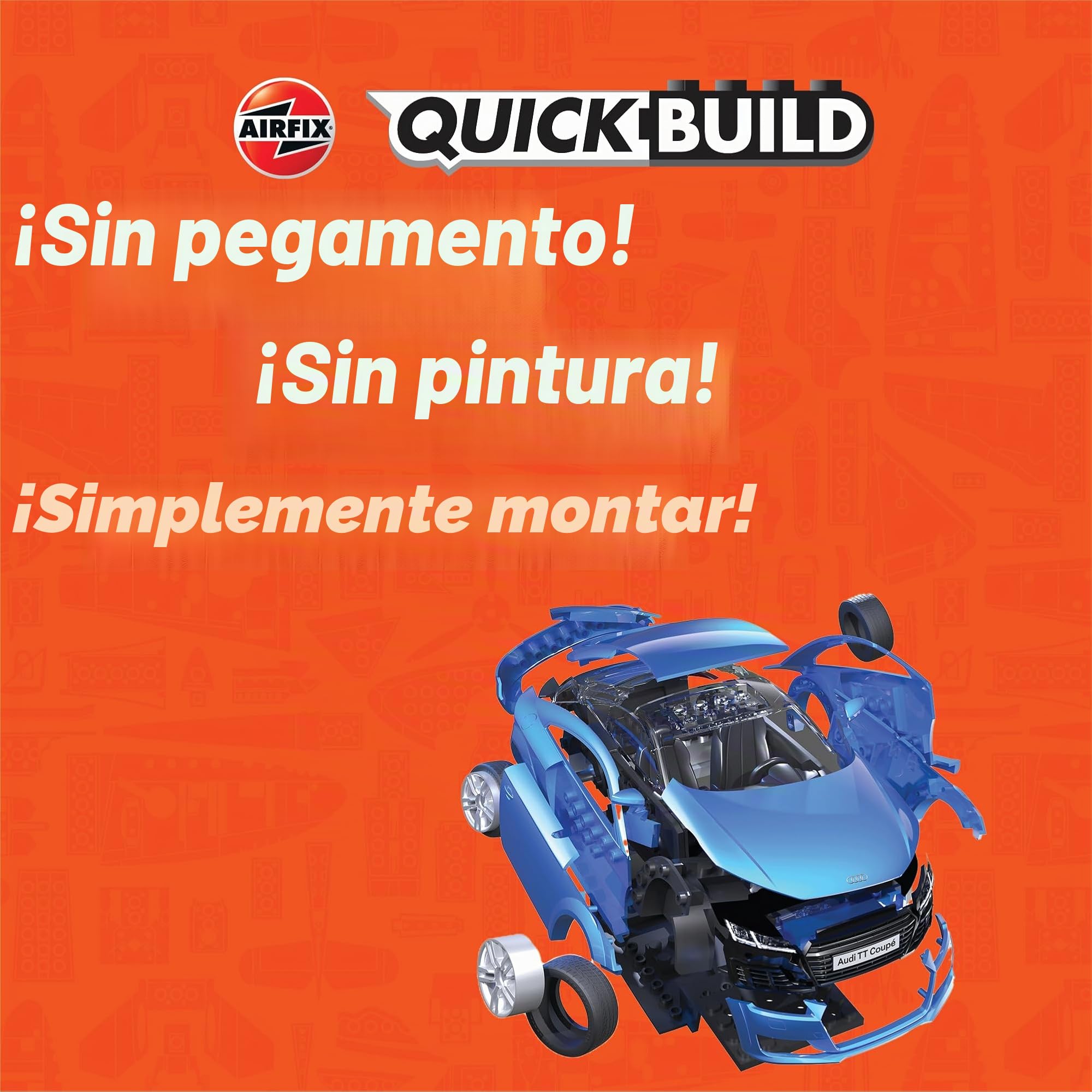 Airfix Kit de construcción de Coche QUICKBUILD - J6054 Audi TT Coupé Azul, Kit de construcción para niños a Partir de 6 años, Juguetes de construcción para niños y niñas