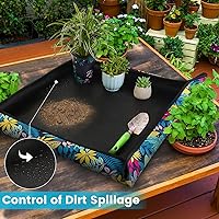 Vista 4 de 3 PCS Alfombrilla Impermeable de 29.5" x 29.5" para Trasplante de Plantas y Control de Desorden
