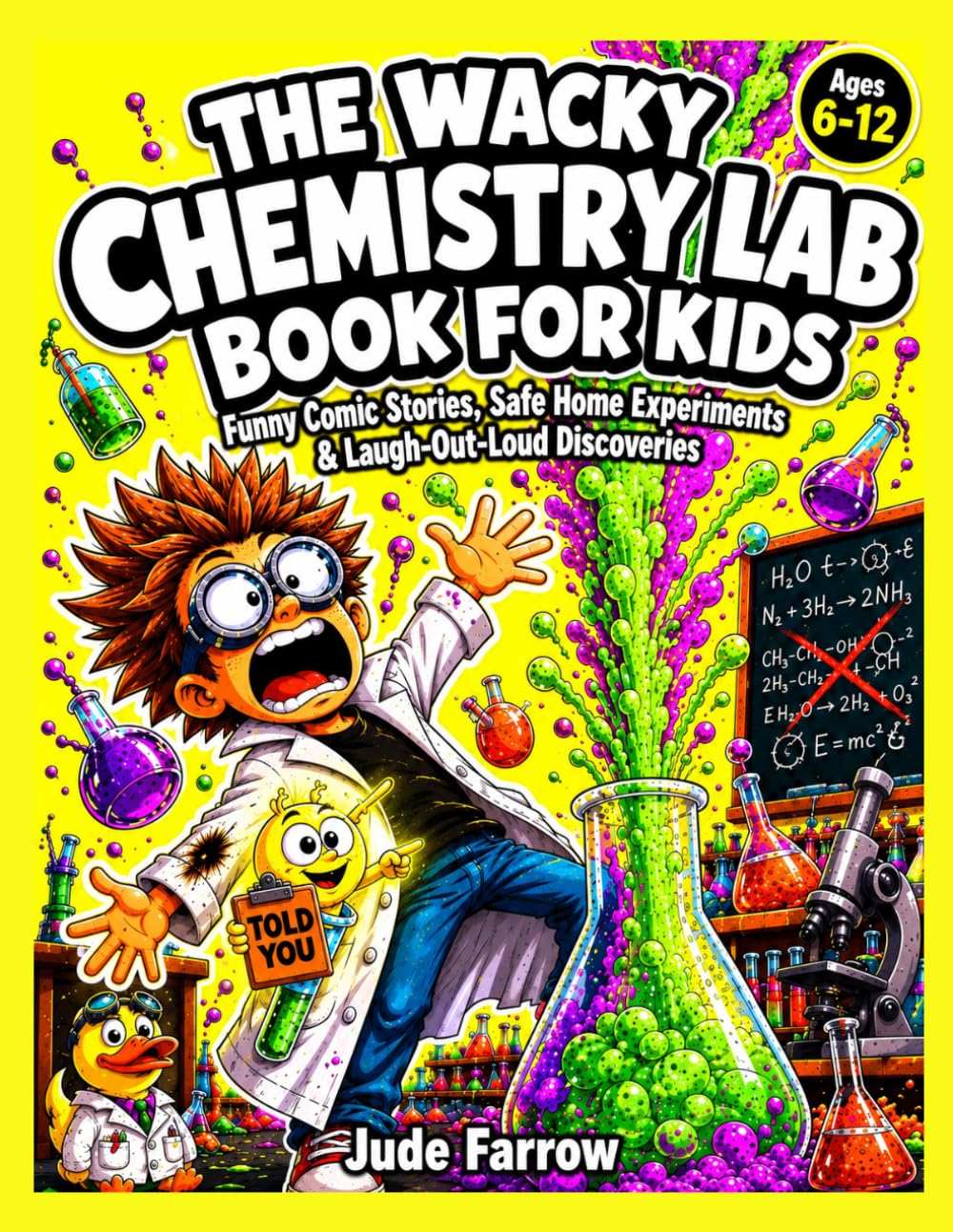 THE WACKY CHEMISTRY LAB BOOK FOR KIDS: Funny Comic Stories, Safe Home Experiments, Amazing Science Facts, and Laugh-Out-Loud Discoveries for Curious Children Ages 6-12