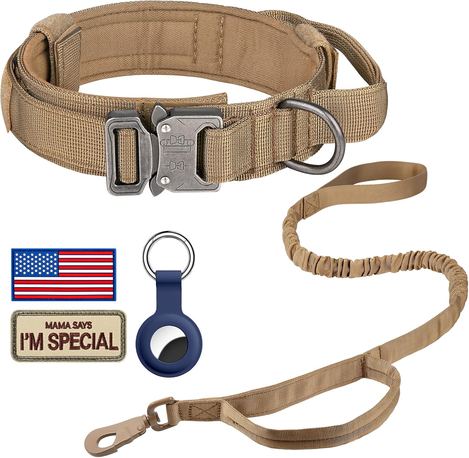 DAGANXI Tactical Dog Collar Leash Set, Adjustable Military