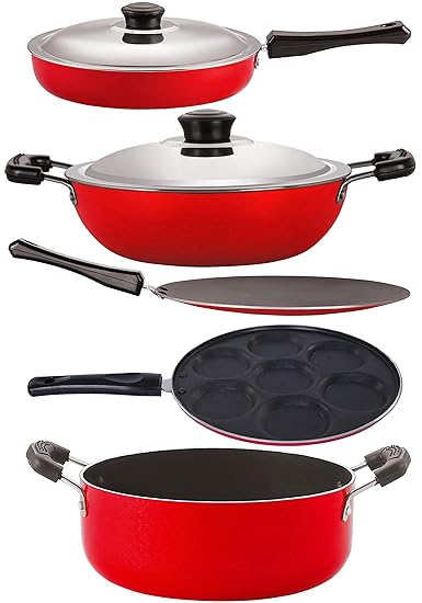 Nirlon Non-Stick 5 Piece Highly Durable PFOA Free Aluminium Kitchen Utensil Offer
