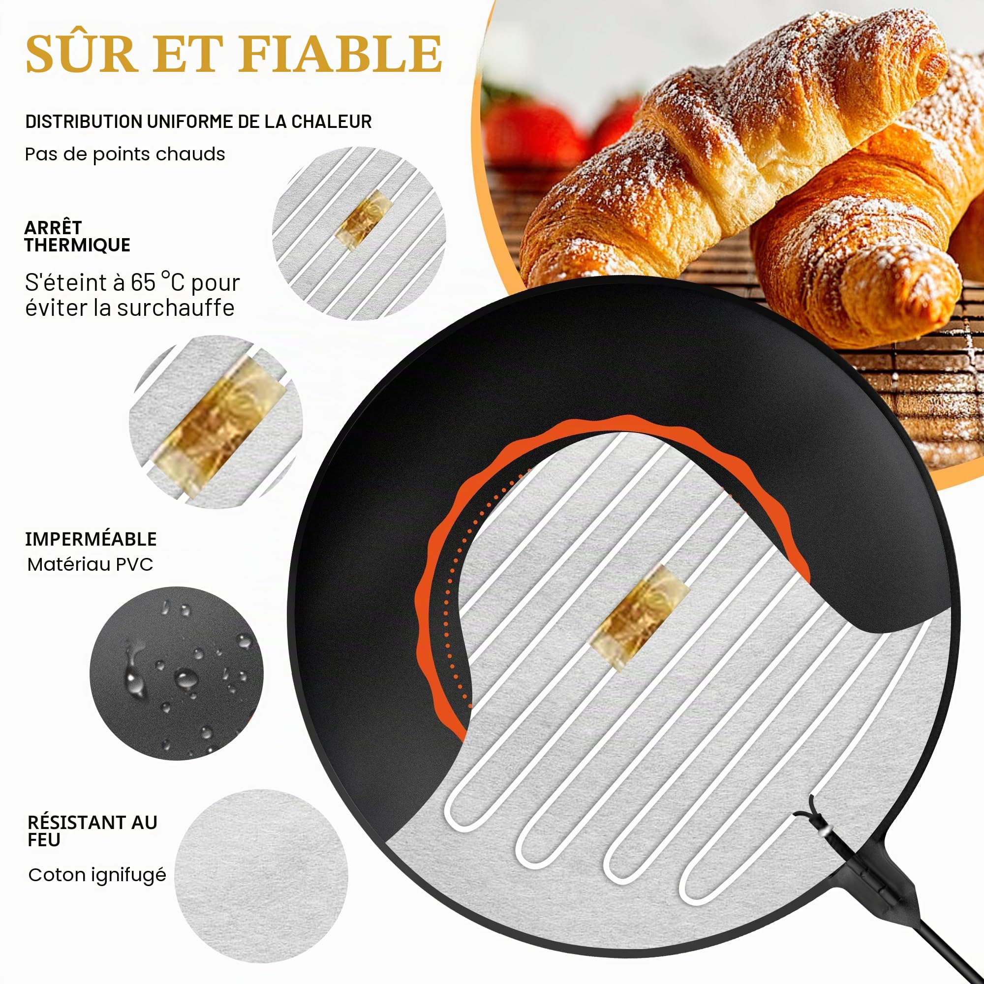 Heat Mat with Lid for Bread and Dough Dough Adjustable Temperature with Thermostat Sourdough for Home