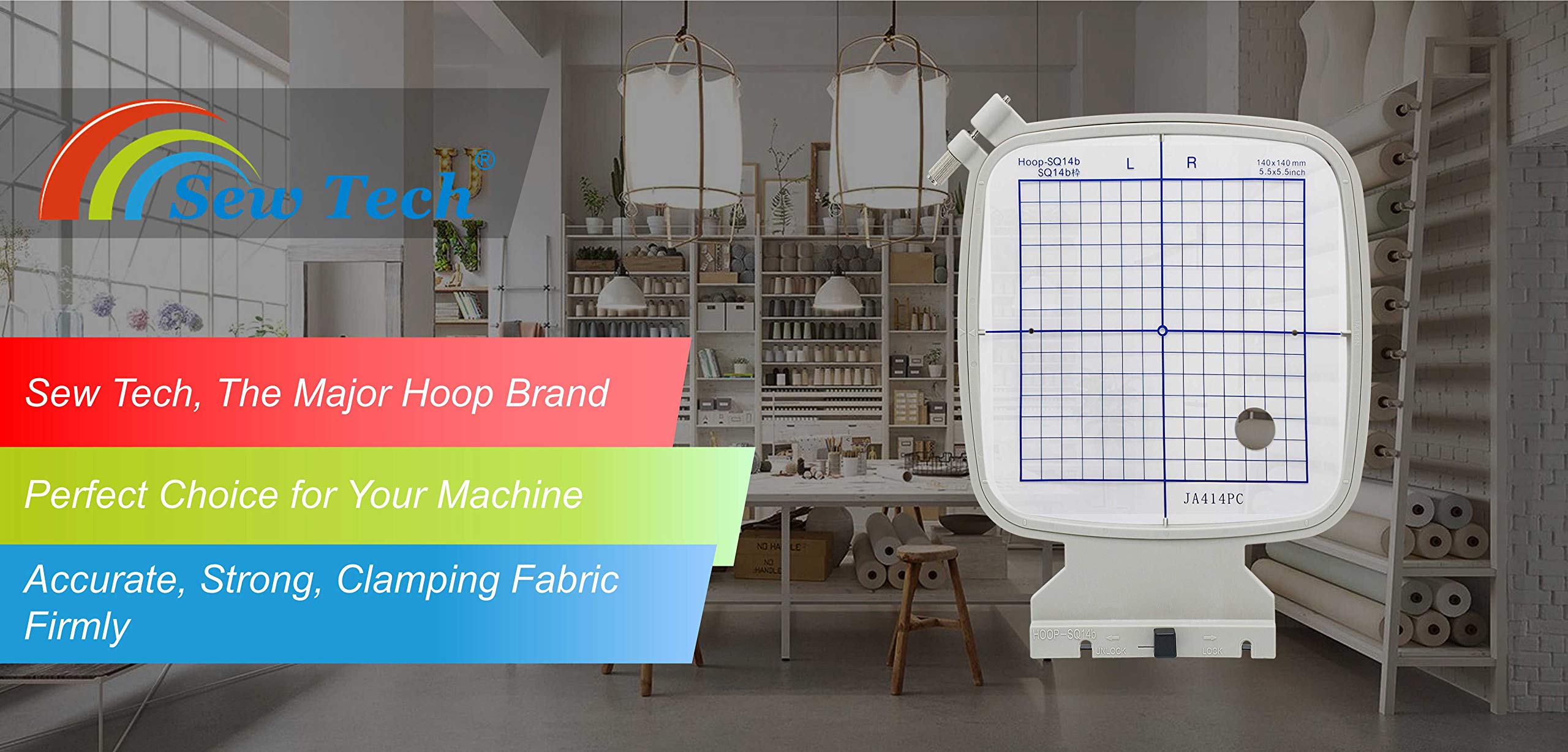 Sew Tech Aro de bordado para marco Janome, 140 x 140 mm, SQ14b
