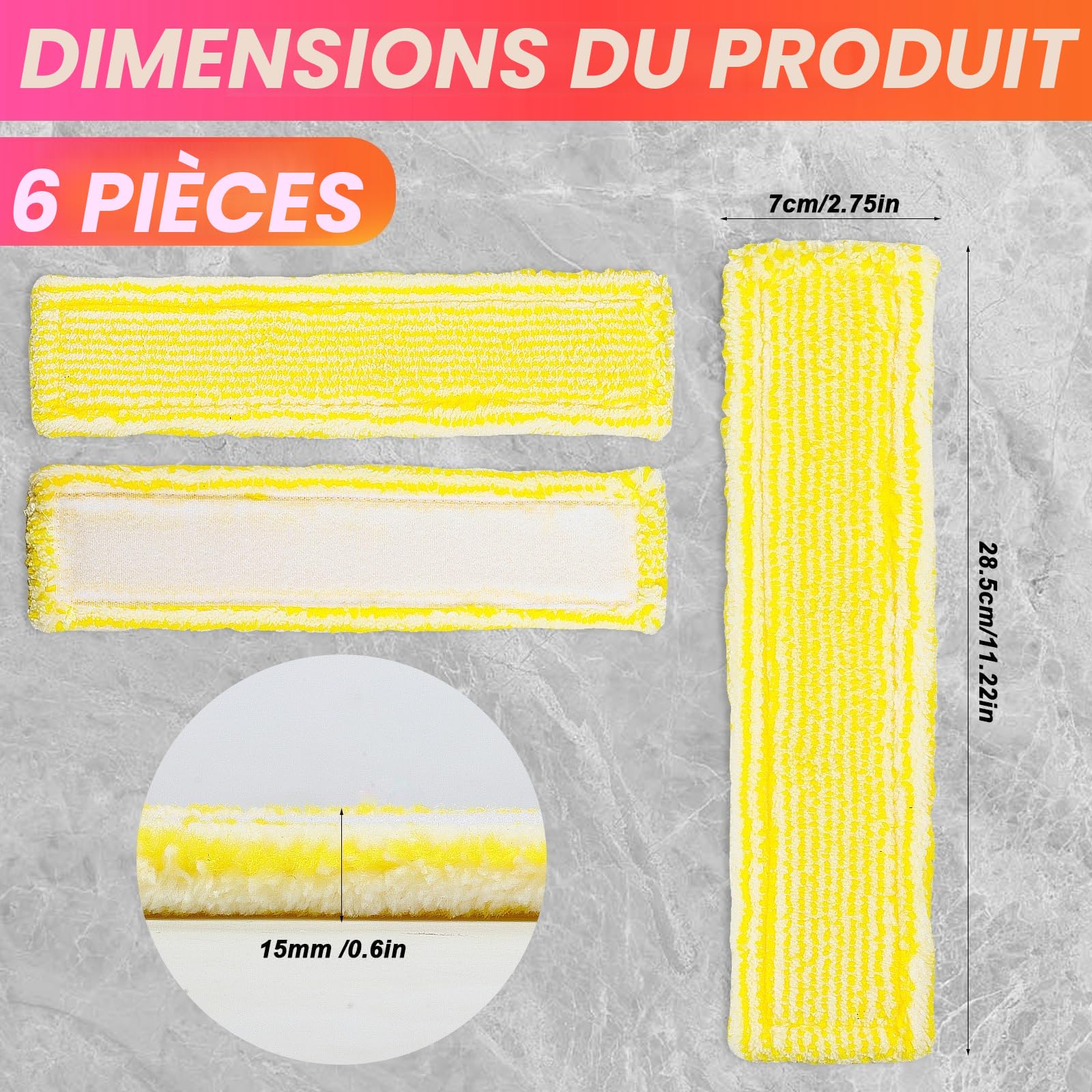 6 Pcs Chiffons de Nettoyage en Microfibre pour Karcher Bonnette Microfibre Lingette pour Lave Vitre Karcher WV2 WV5 WV6 Plus Premium pour Nettoyeur Vitre Aspirateur de Fenêtre Accessoires