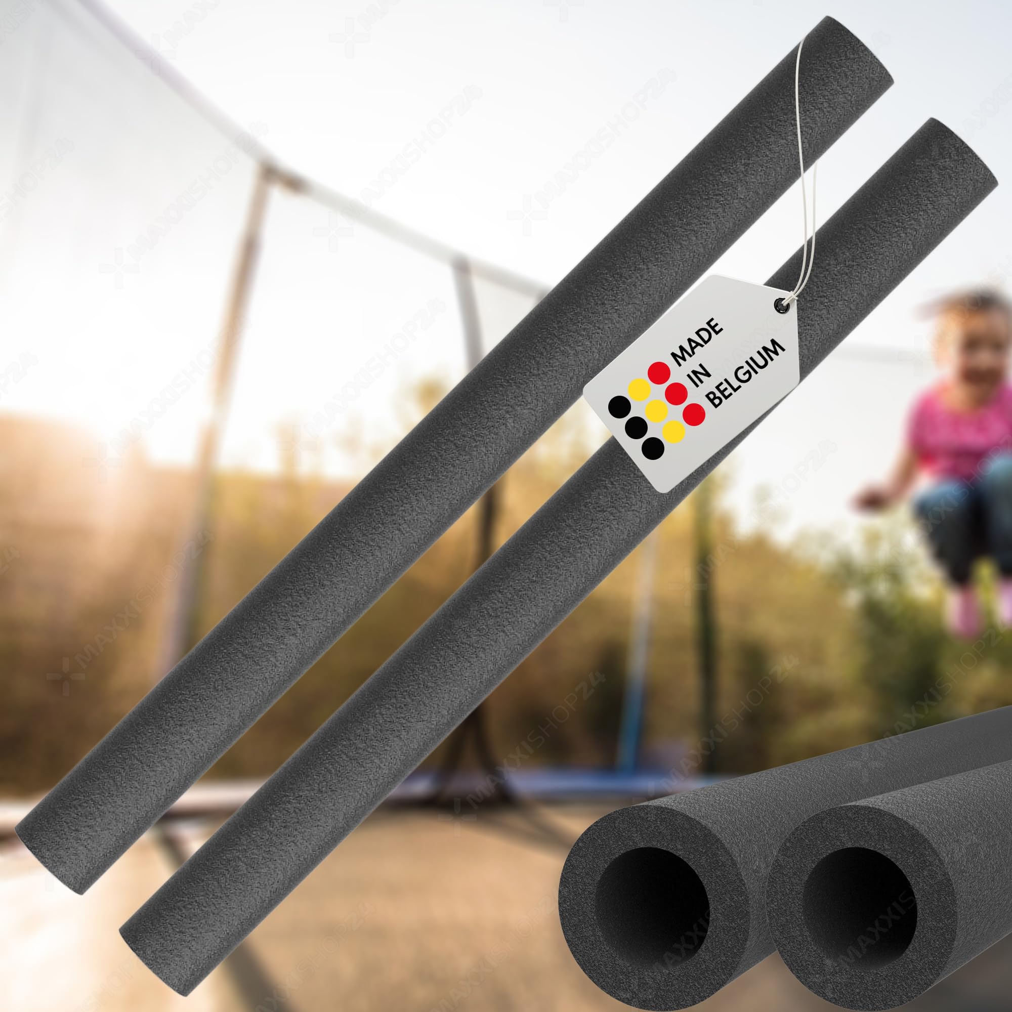 AWM Trampolin Schaumstoff 100 cm Schaumstoffrohre Schaumstoffpolster Stangenschutz Made in EU