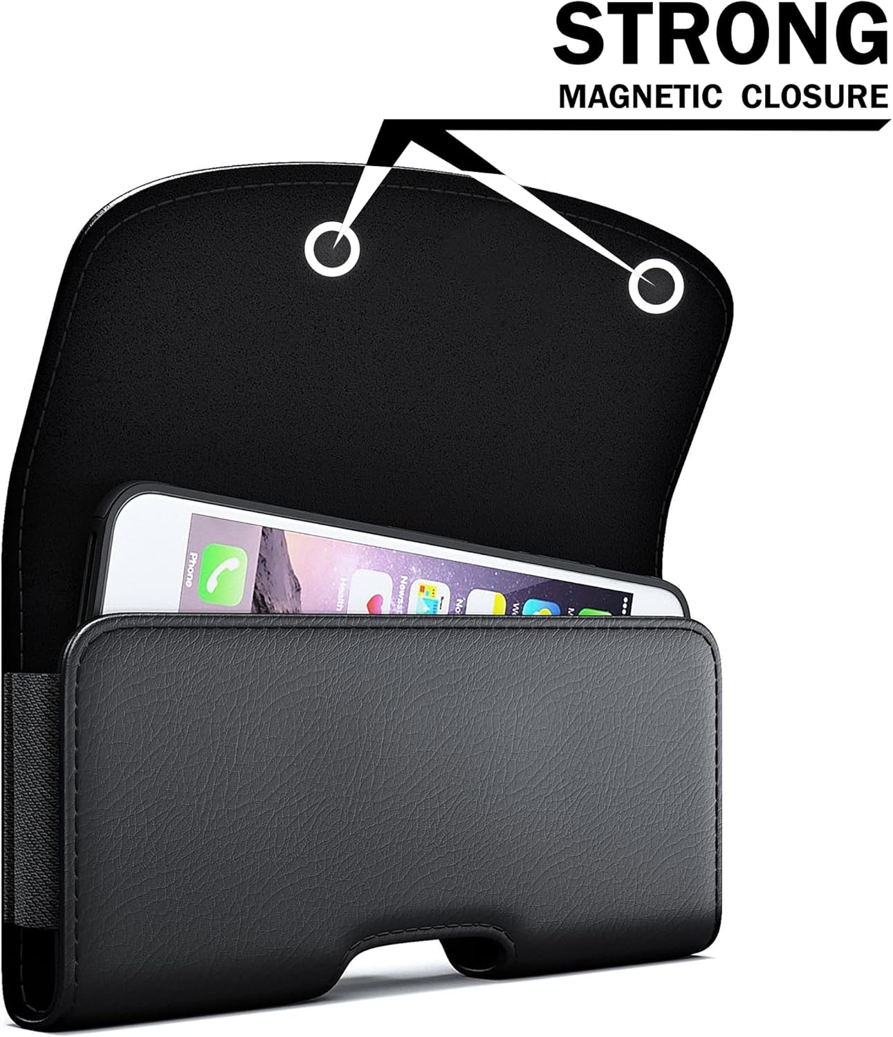 DeBin Belt Holster Case for iPhone 16, 16e, 15, 14, 13, 12 & Pro Models, 11 Pro, Xs, X, Cell Phone Pouch with Belt Clip, Phone Holder Medium, Black - Image 3