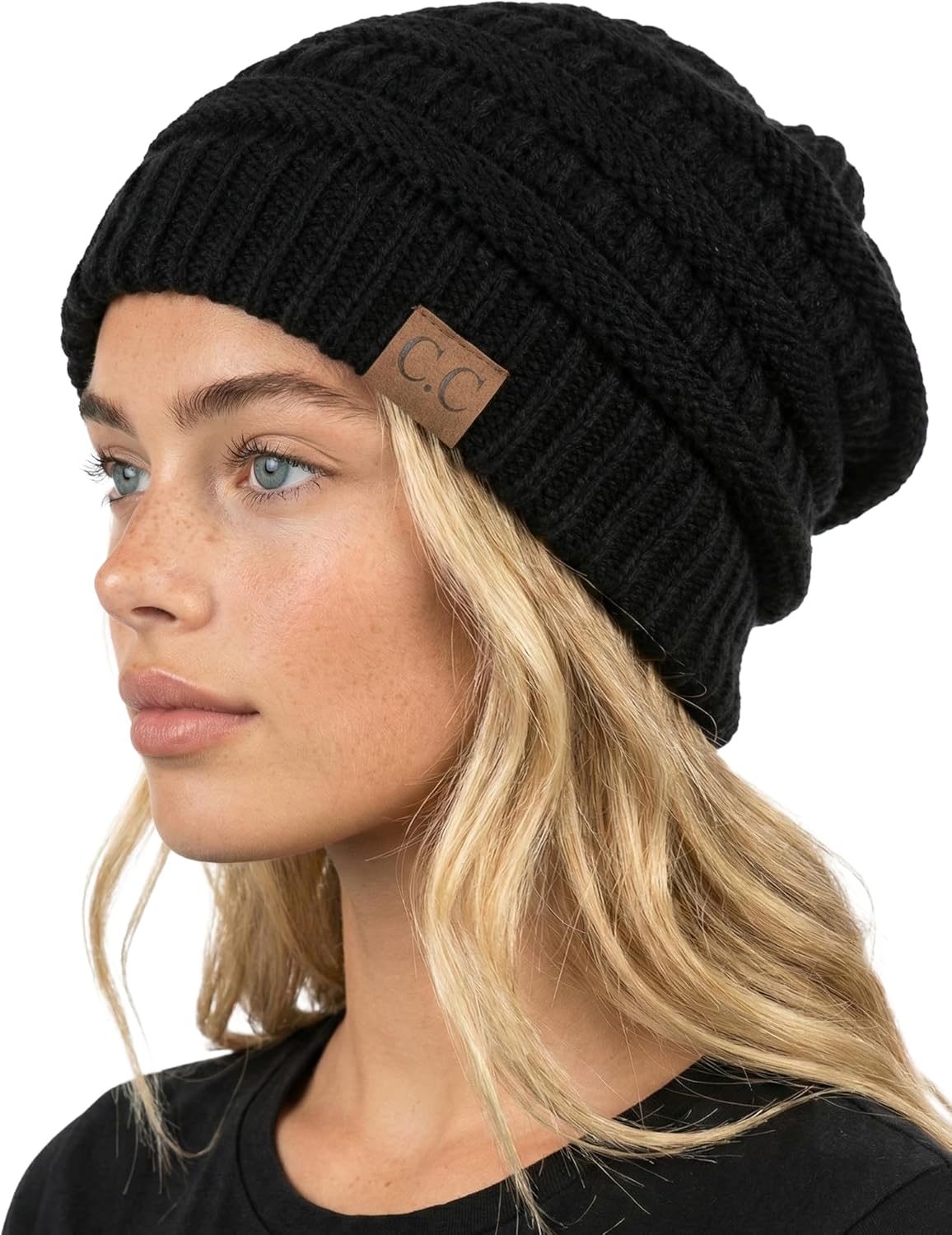 Funky Junque Skull Cap Beanie for Women - Womens Winter Hat Knit Slouch Style, Warm, Soft Unisex Cold Weather Mens Beanies