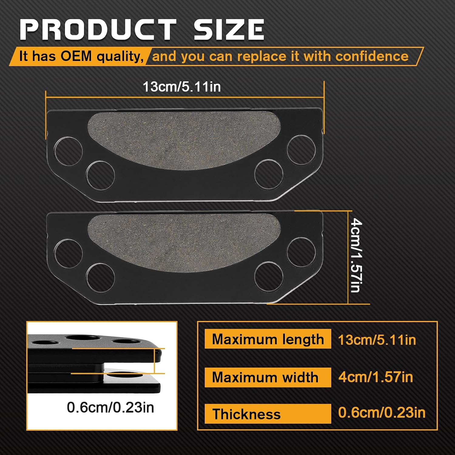 LOCOPOW 2203147 Parking Brake Pads for Polaris Ranger 800 700 500 900 Crew XP 2x4 4x4 6x6 ATV 2005 2006 2007 2008 2009 2010 2011 2012 2013 2014