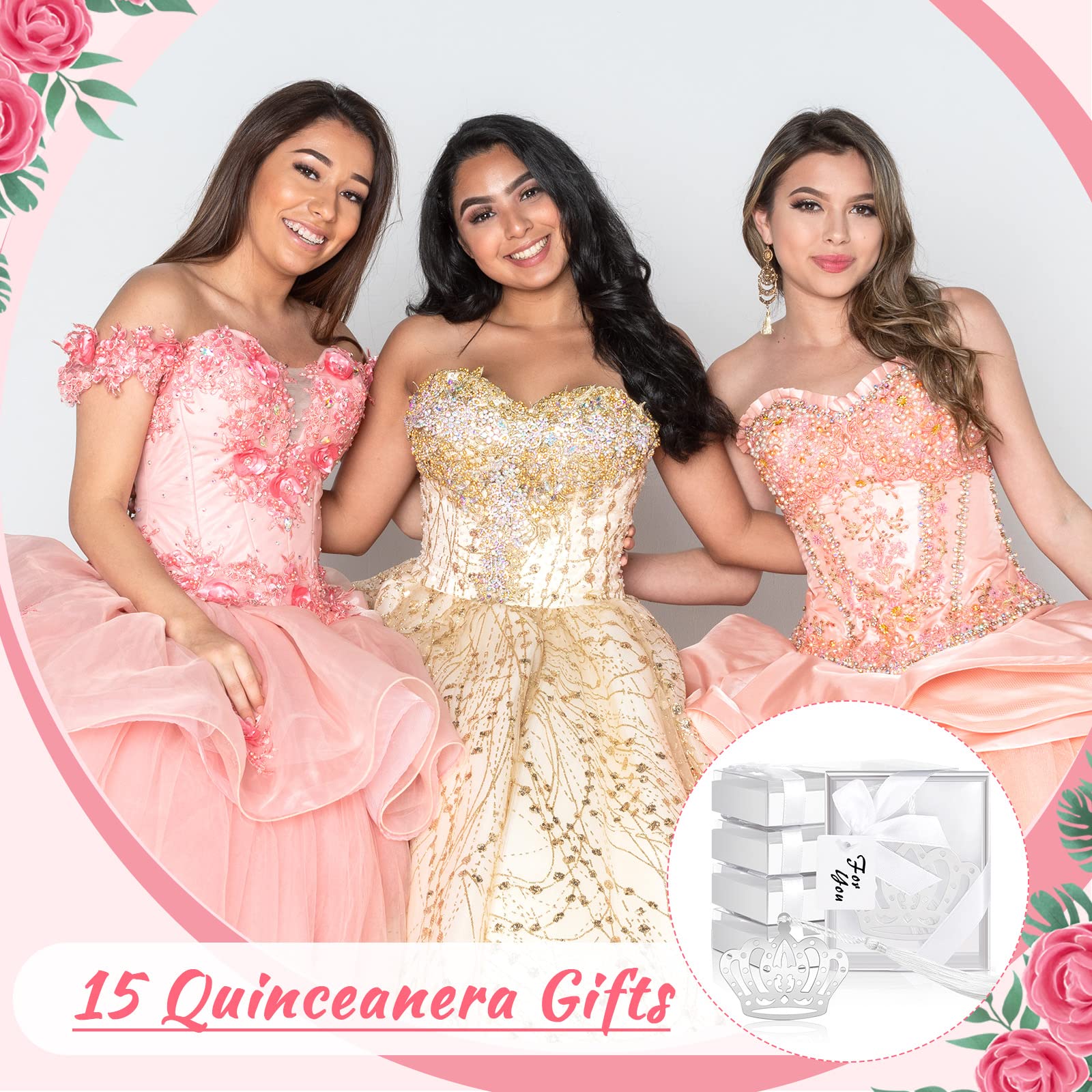 50 Pcs Crown Design Bookmark for Girls Quinceanera Gift - Princess Metal Book Lover Silver Favors With Gift Boxes for Fifteen Birthday, Wedding, Bridal Shower Women