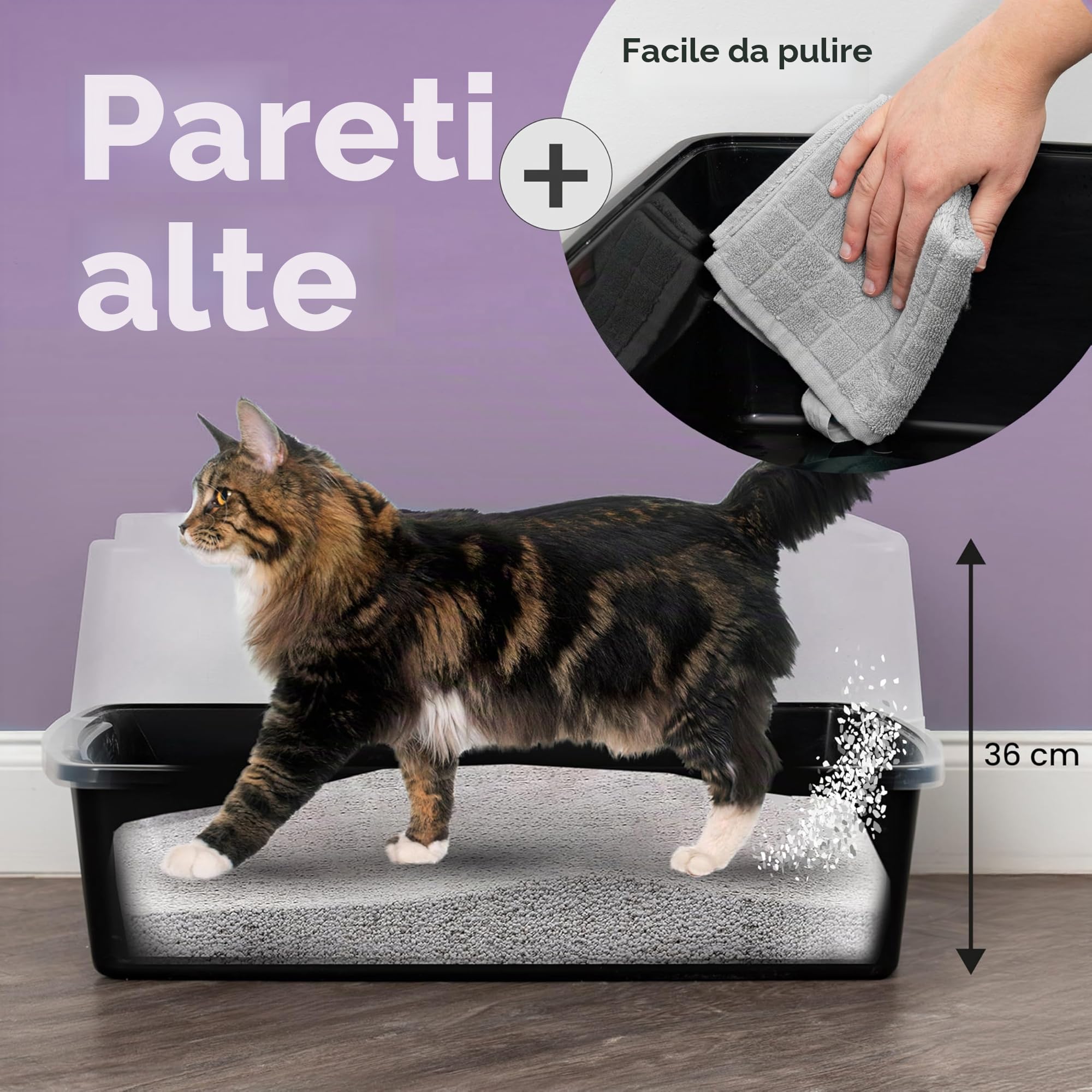 IRIS USA - Lettiera per gatti XL, con apertura superiore, extra large, per gatti grandi e famiglie con più gatti, schermo alto da spargere, facile da pulire, 76,2 cm di lunghezza x 50,8 cm di