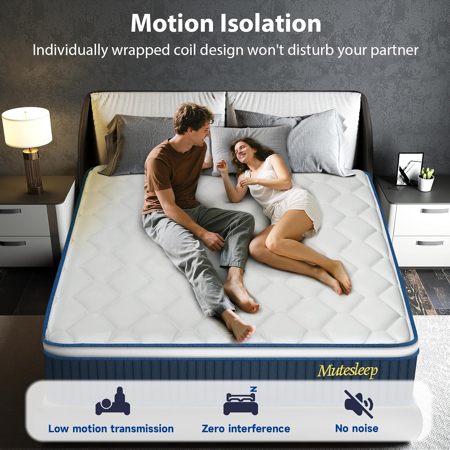 inight Queen Hybrid Mattress 14 Inch, Fiberglass Free & CFR 1633 Compliant, Medium Firm Nebulign Cooling Foam, Supportive Bed in a Box