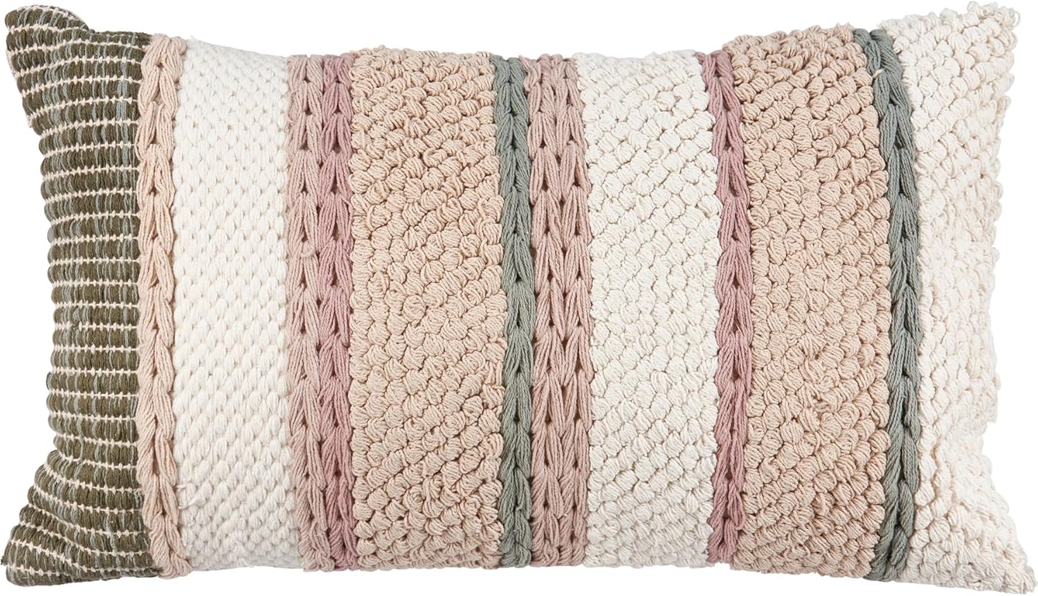Primitives by Kathy Decorative Pillow - Striped Cottage/Removable Zipper Cover/Couch Sofa Office Dorm Bedroom Decor/Earthy Colors/Natural Palette/Cottage core/Shabby Chic/Everyday Home Decor Accent