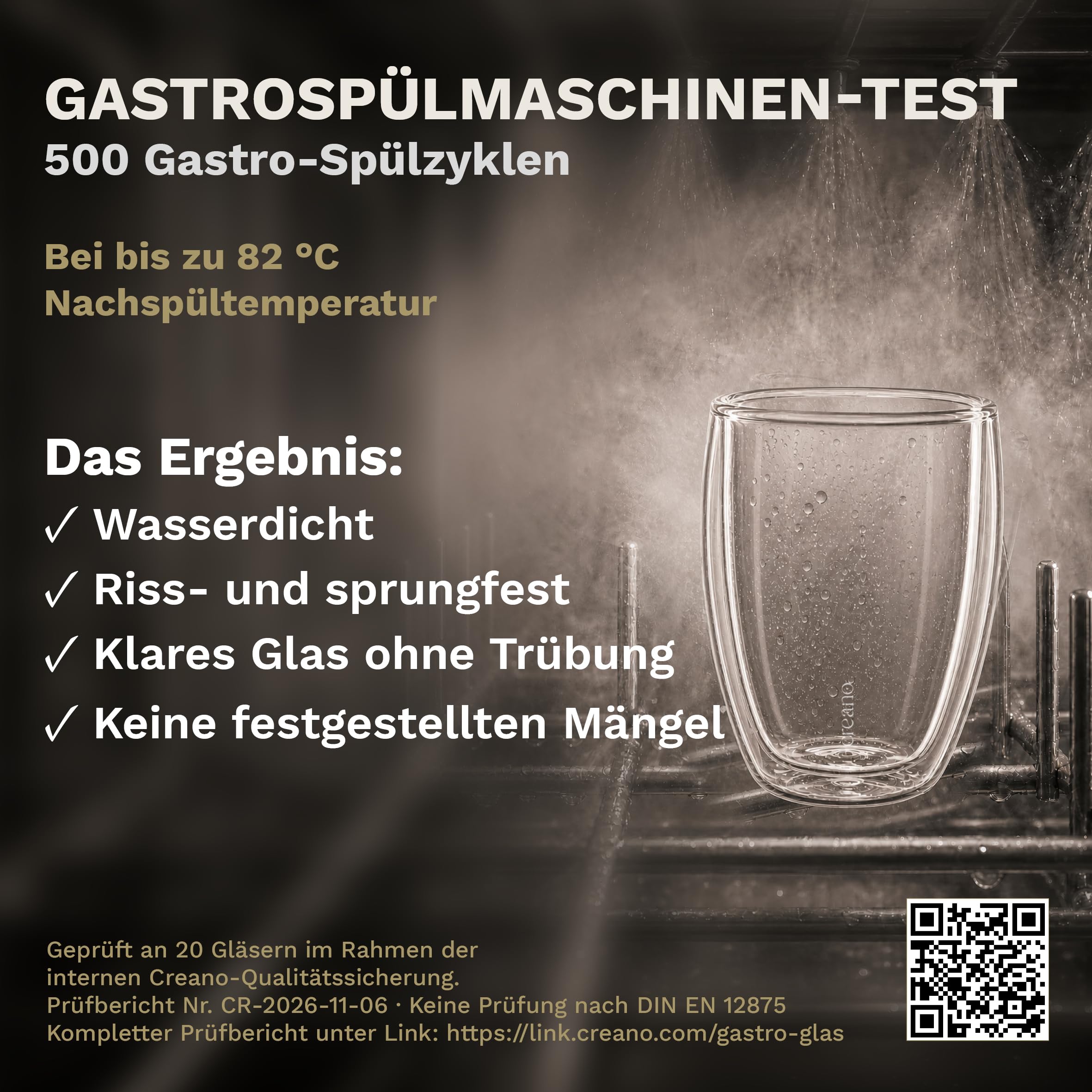 Creano PREMIUM doppelwandige Trinkgläser 400ml - 6er Set - WELTNEUHEIT | 100% Spülmaschinenfest durch GastroSeal Versiegelung deshalb Gastronomie Qualität - Doppelwandglas