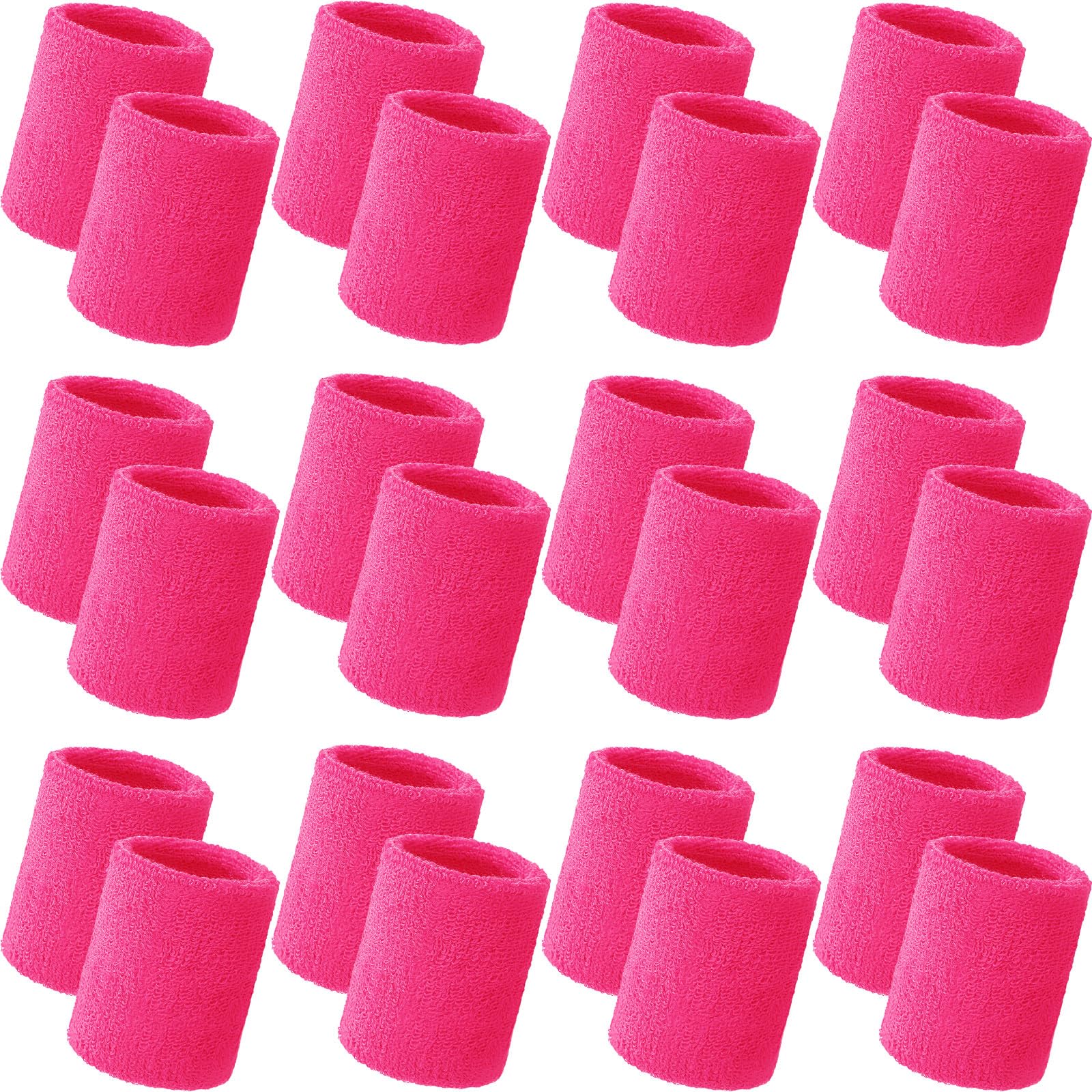 Bememo 24 Pcs Wrist Sweatbands Bulk Athletic Wristband for Men