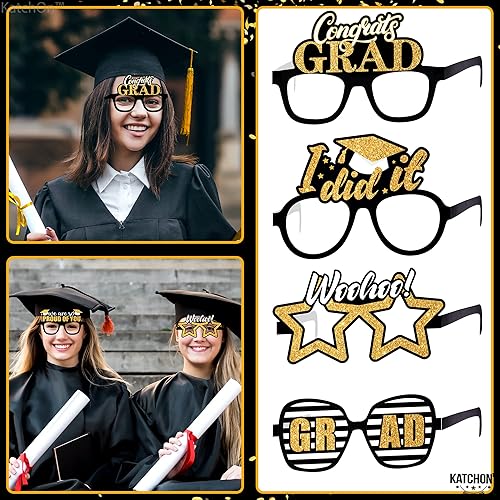 Miniatura 5 de KatchOn, Gafas de graduación doradas 2025 – Paquete de 12 | Gafas de graduación doradas 2025 para decoraciones de graduación clase de 2025 |