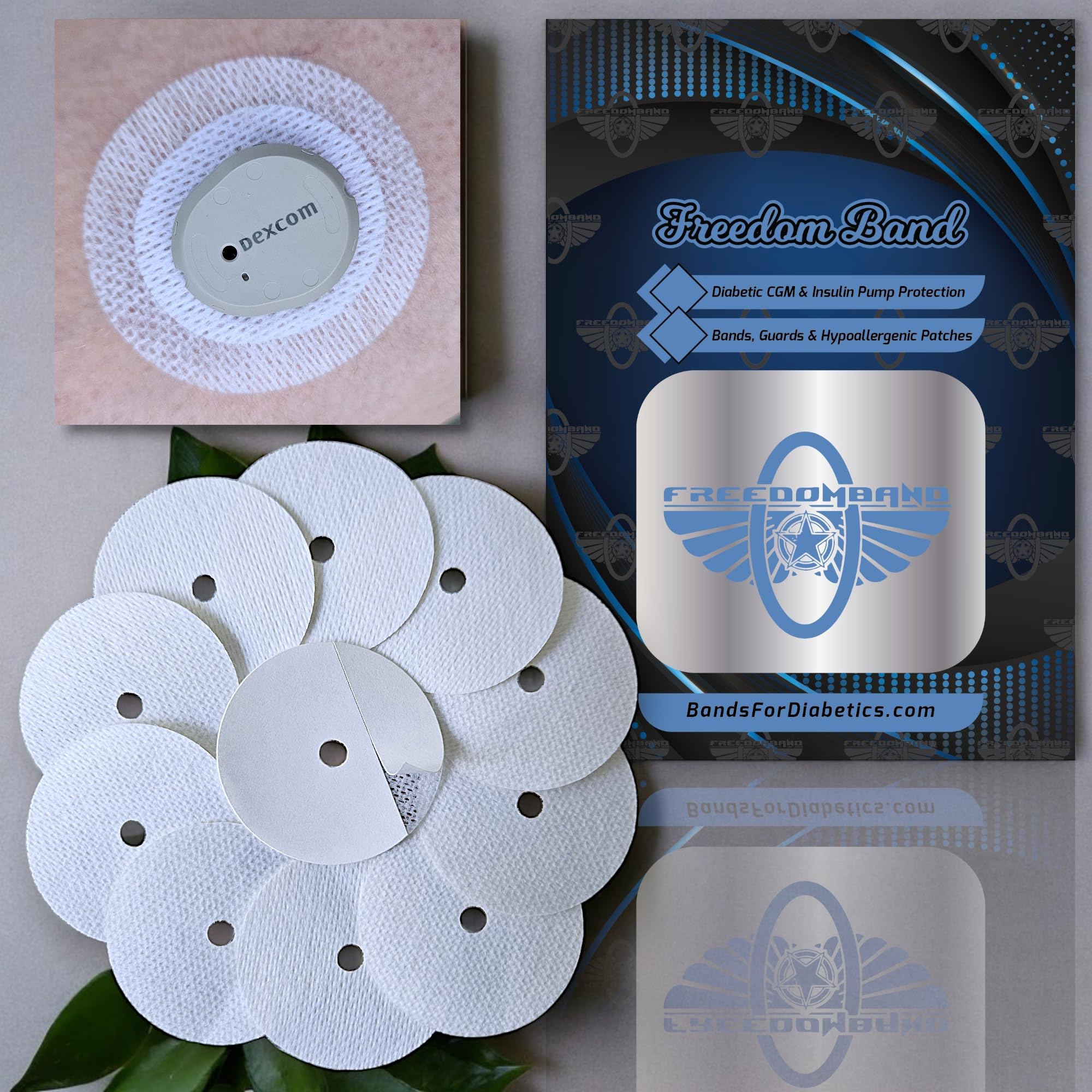 Parches adhesivos de barrera cutánea (10 unidades), compatibles con Dexcom G7, resistentes al agua durante más de 10 días (blancos)