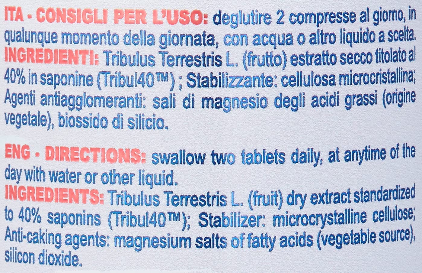 Tribulus Terrestris 1000 mg - 240 compresse - aumento forza e potenza.