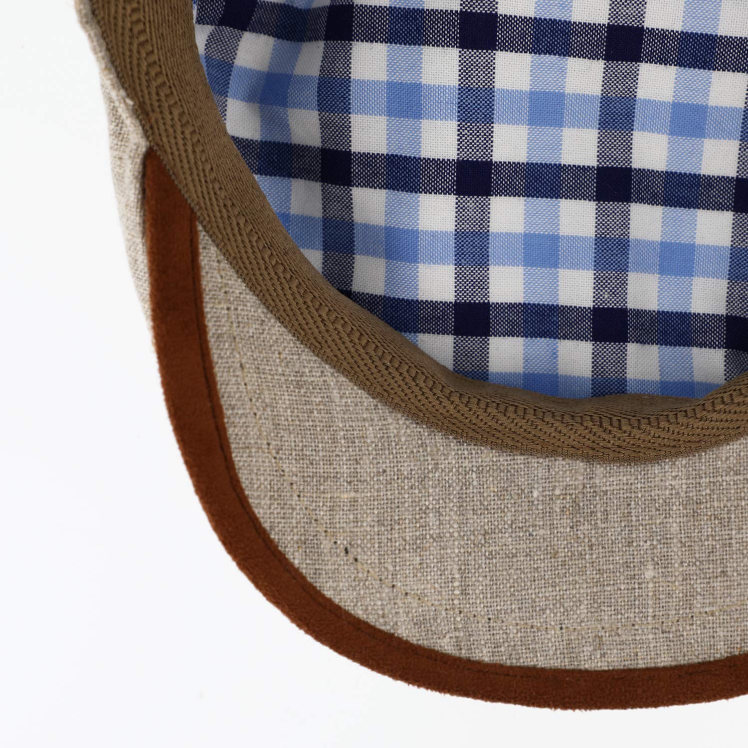 fiebig Brighton Flatcap aus Leinen | Schirmmütze mit Baumwollfutter | Schiebermütze mit Kontrastnähten | Made in Italy