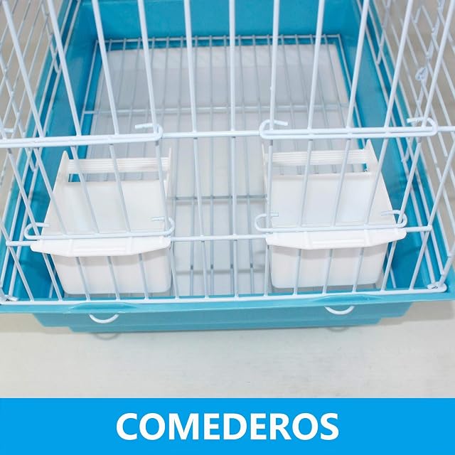 Foto 5 de 7 de Jaula para pájaros con comederos y Palos Jaulas pájaros Jaula agapornis 46.5X65X36CM Aleatorio(166)