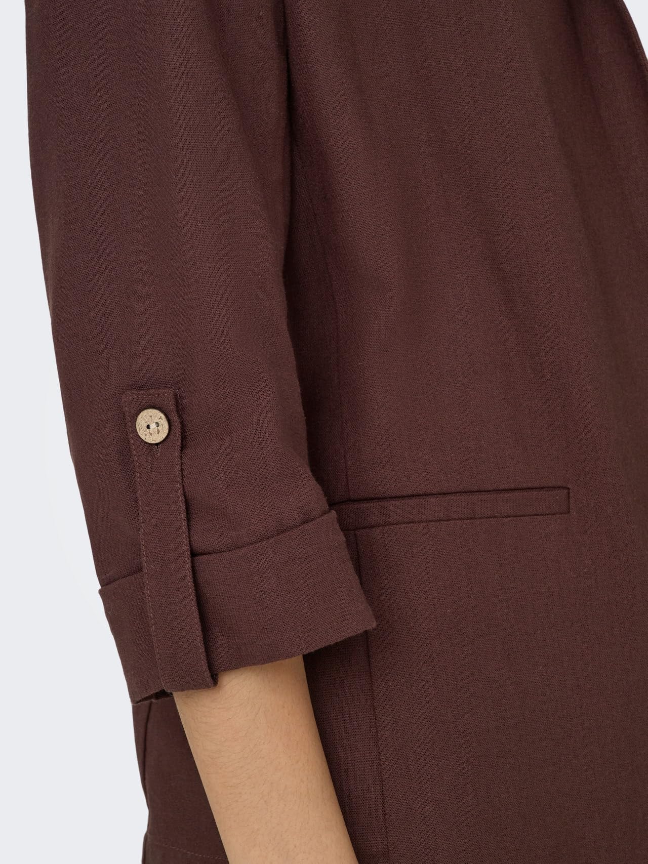 ONLY Onlgoa 3/4 Unline Linen BL Blazer CC TLR, Marron/Pierre, 38 Femmes