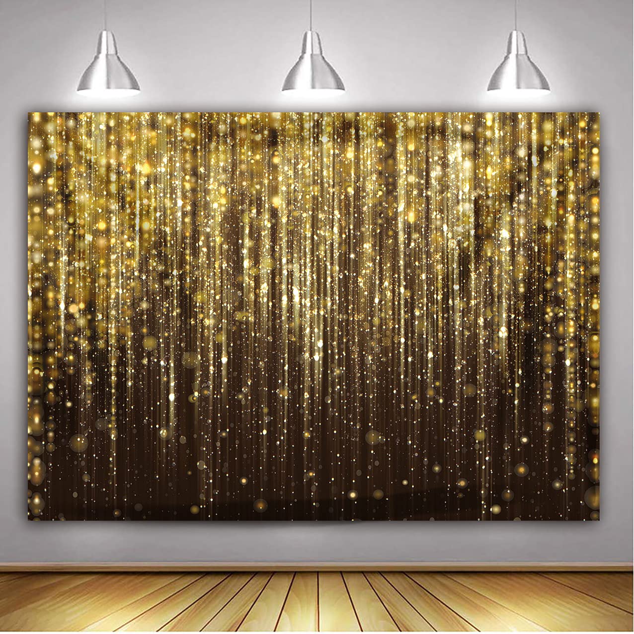 Toile de Fond dorée « Happy Birthday » pour Adultes Bannière de Studio de Photo de Mariage de décoration de fête d'anniversaire 2,1 x 1,5 m