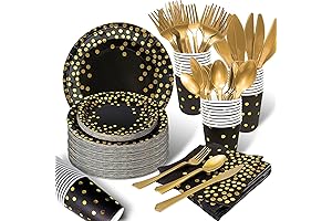 Sparkling New Year's Eve Black and Gold Party Supplies