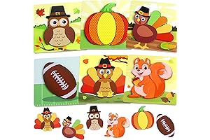 6 Pack Thanksgiving Wooden Puzzle for Toddlers - Thanksgiving Activities Toys Gift