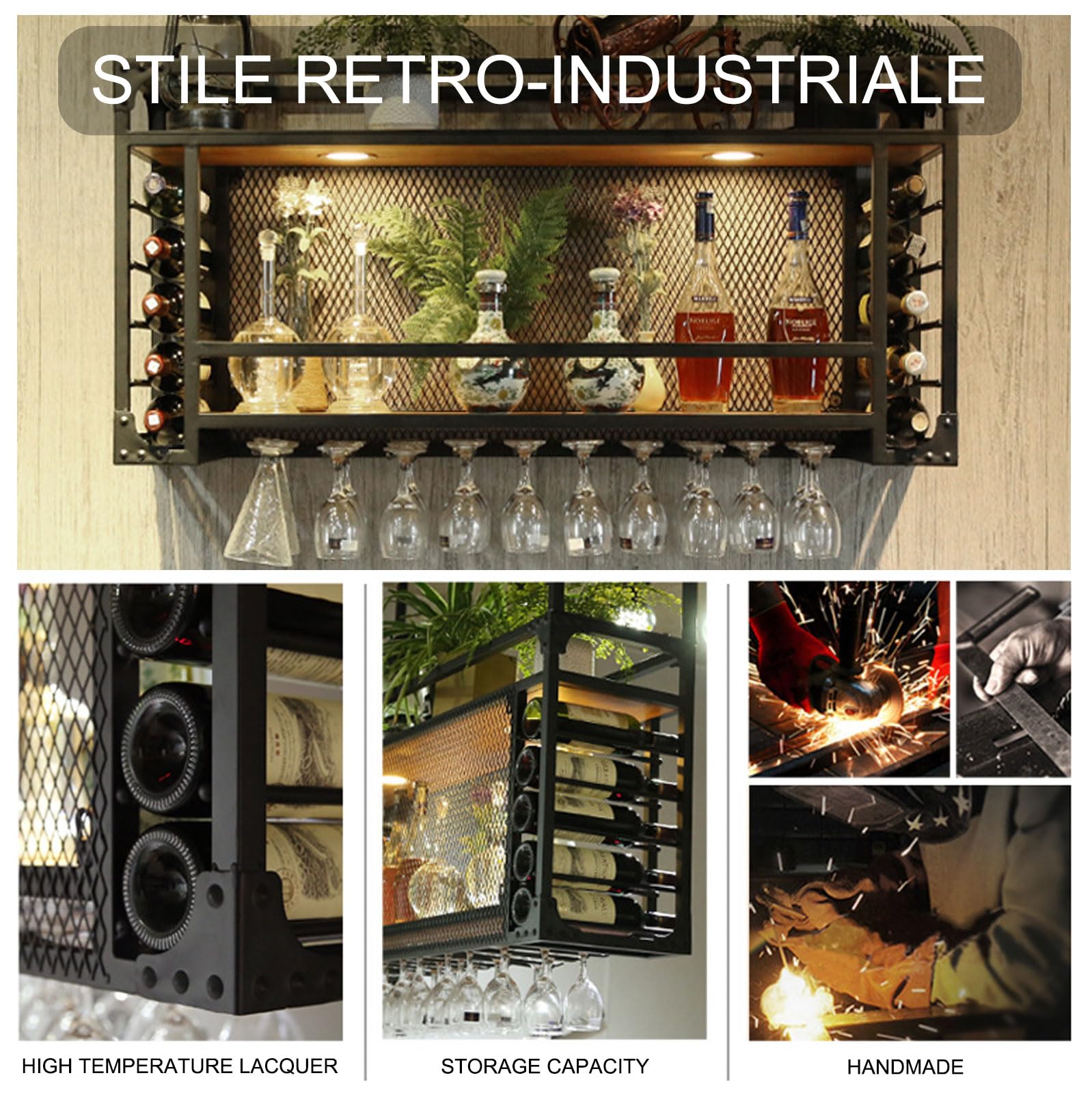 Amazon｜85cmワインラック 自立式 ヴィンテージスタイル ワイン