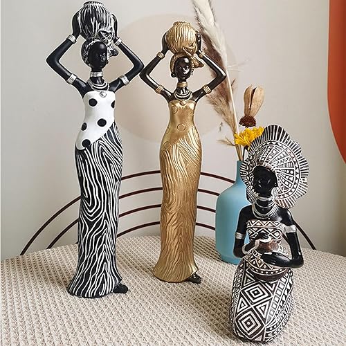 Miniatura 2 de Decoraciones de escultura africana, figuras de tarro africano, decoración del hogar, estatuas de figuras de arte de escritorio, manualidades