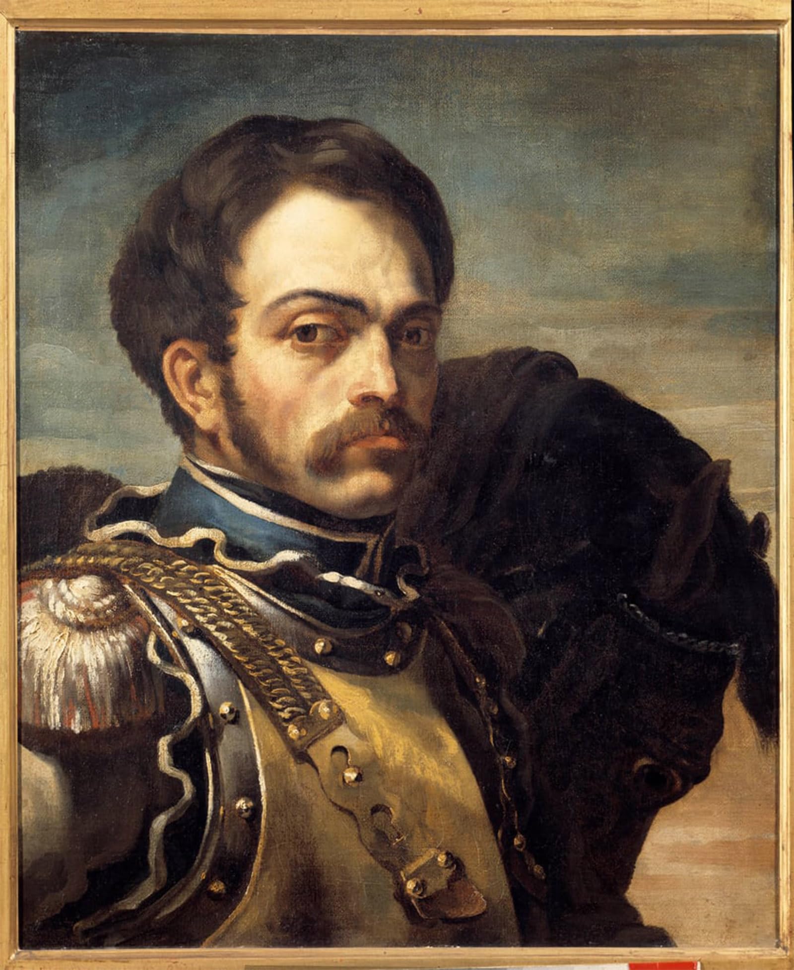 POSTERIIk Vintage Classic Picture Landscape Artwork Portrait of a Soldier Officer by Theodore Gericault Portrait Canvas Painting for Office Home Decor 60x90cm