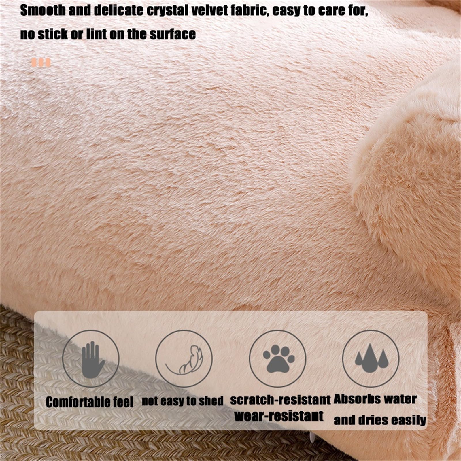 Calming Pet Sofa,Calming Dog Bed Fluffy Plush Pet Sofa, Dog Bed for Small Medium Large Dogs, Memory Foam with Removable Washable Cover (XX-Large, Brown)