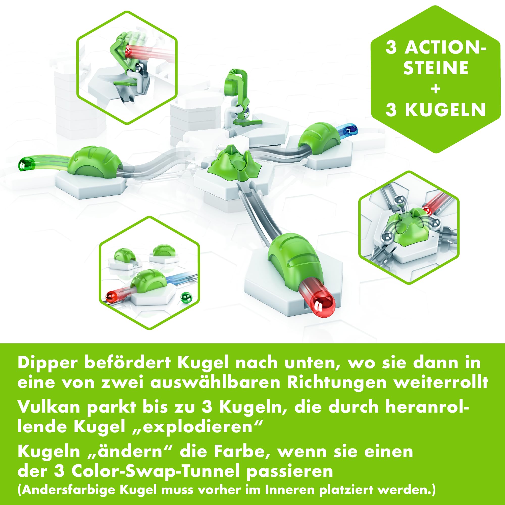 Ravensburger GraviTrax Extension Triplex 24857 - Kugelbahn-Erweiterung mit 3 Kugeln und actionreichen Elementen für Kinder ab 8 Jahren