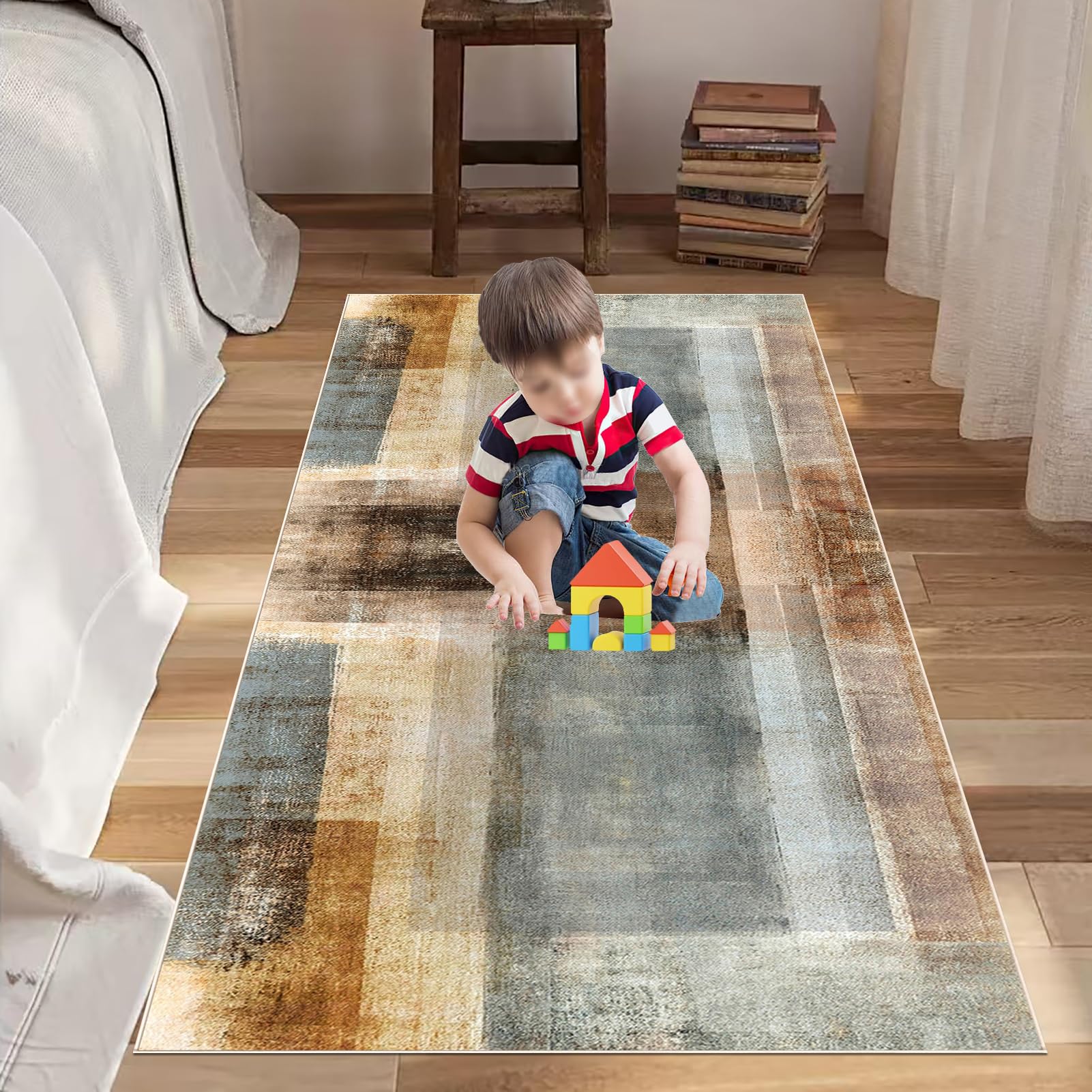 Tappeto Passatoia Lungo 80x450 Cm – Antiscivolo E Lavabile In Lavatrice, Stile Vintage Per Corridoio E Cucina | Lanmuvo