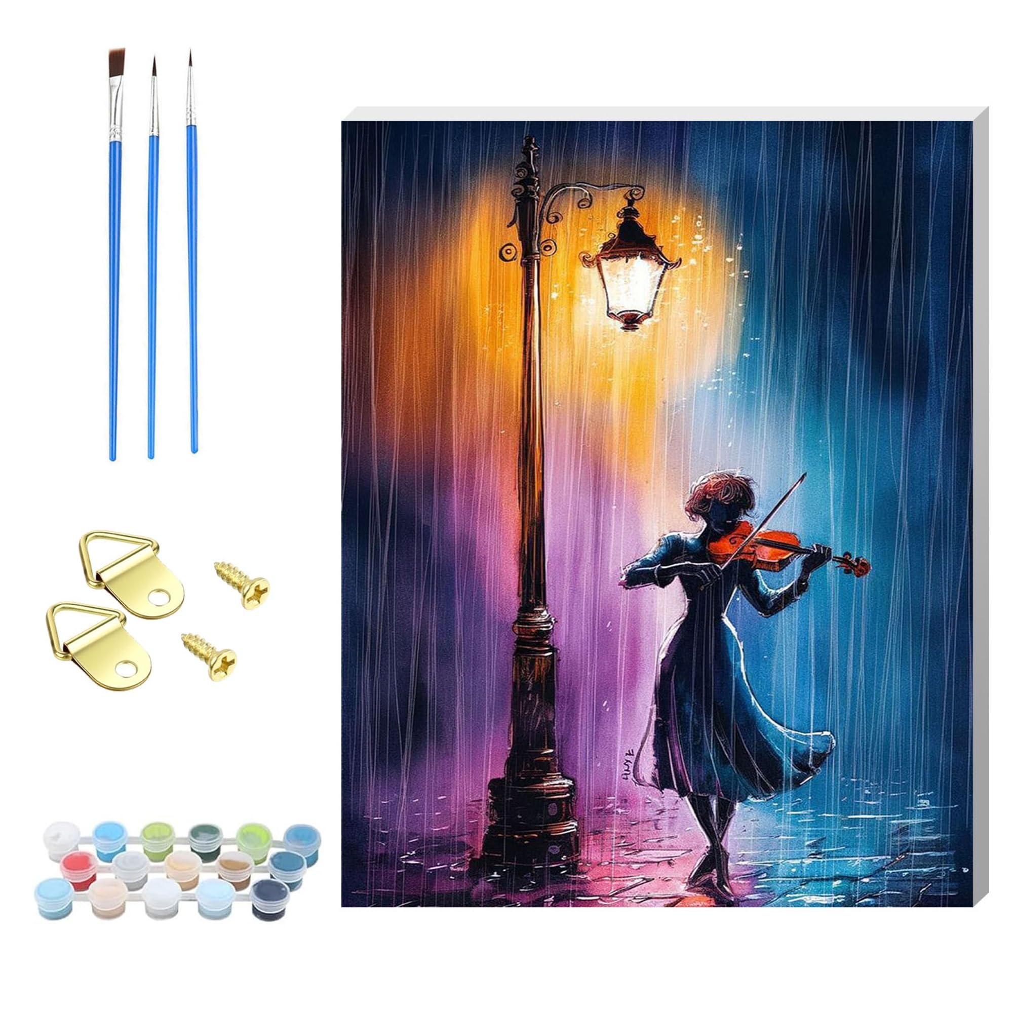 Hefeis Women's Girl Adults Paint By Number Kits,Framed Painting By Numbers Kits On Canvas,Color By Numbers Adult Acrylic Watercolor Gifts For Friends Wall Decor (Girl)