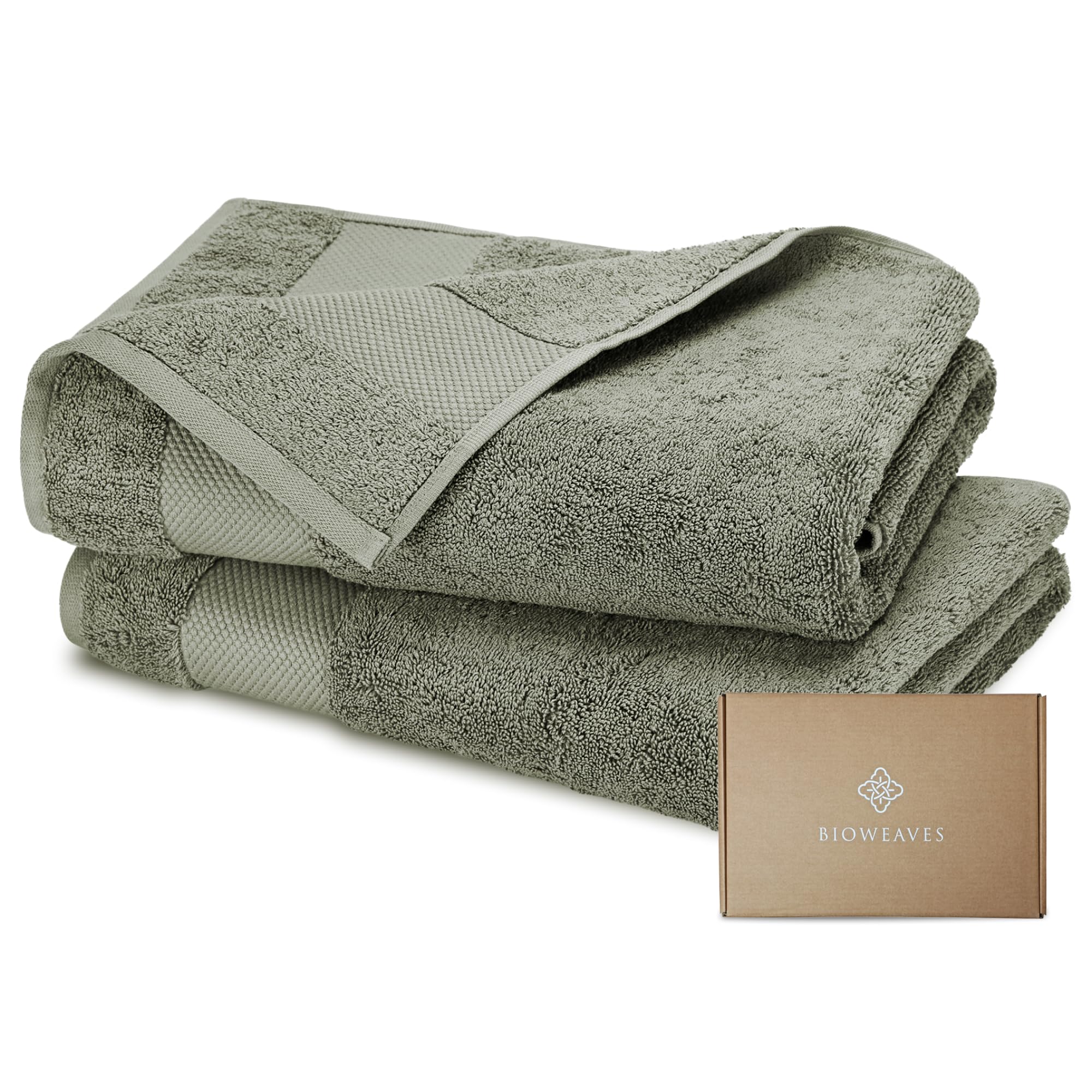 BIOWEAVES Organic Cotton Bath Towels 2-Pack